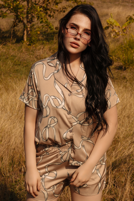Pijama Corta – Coffee Bows