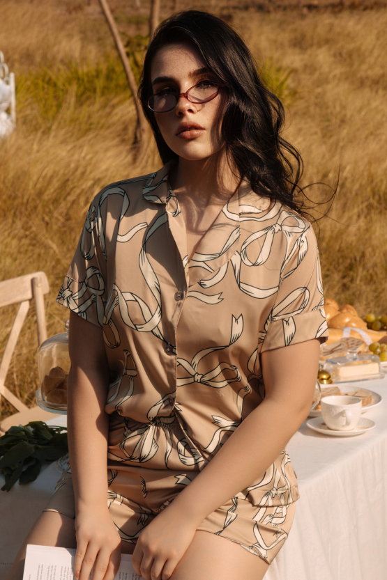 Pijama Corta – Coffee Bows
