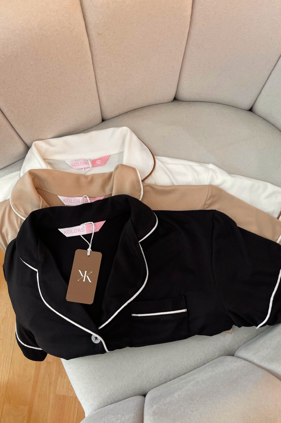 Pijama larga Confort - Crema