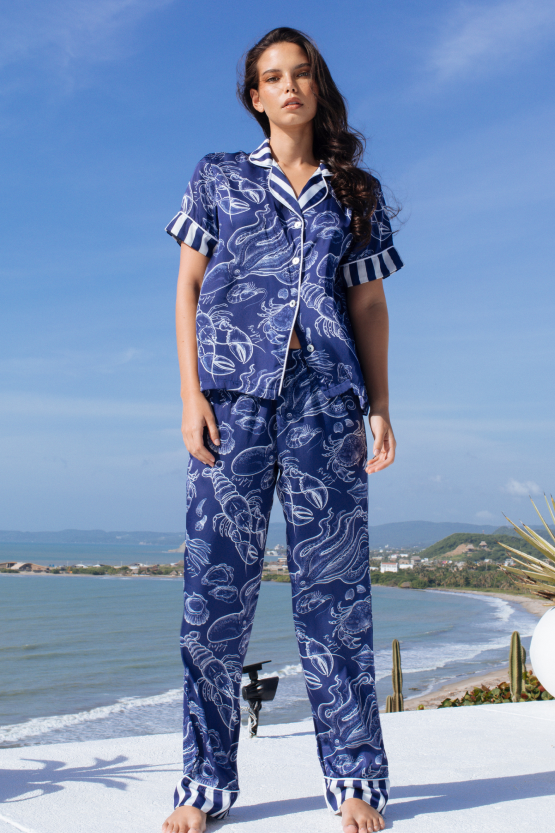 Pijama Larga – Sea Breeze