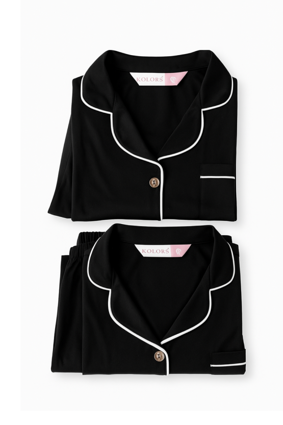 2 Pijamas de Pareja Negra – Pantalón Largo