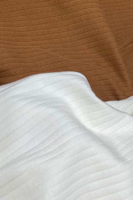 Pijama textura Rib Manga larga - Blanca
