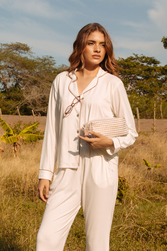Pijama Manga larga Confort - Crema