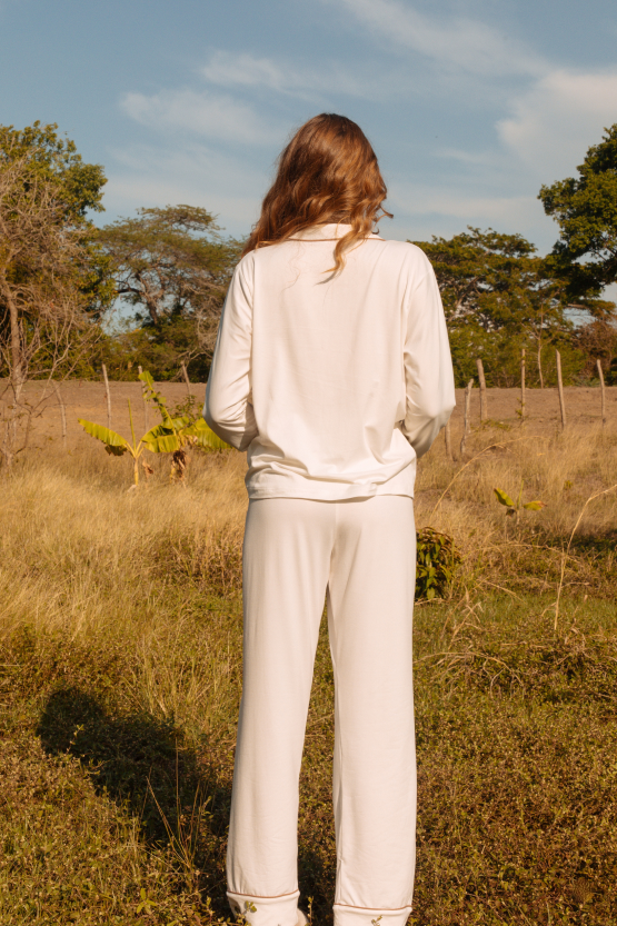 Pijama Manga larga Confort - Crema
