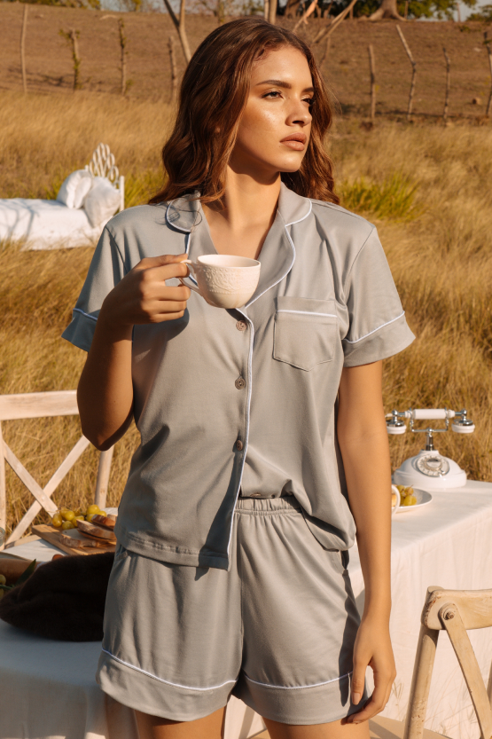 Pijama corta Confort - Gris