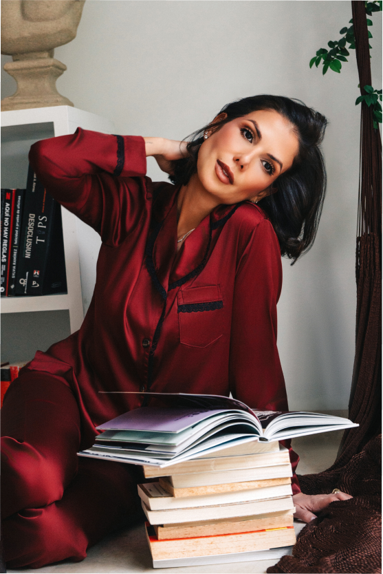 Pijama Manga Larga – Classic Burgundy