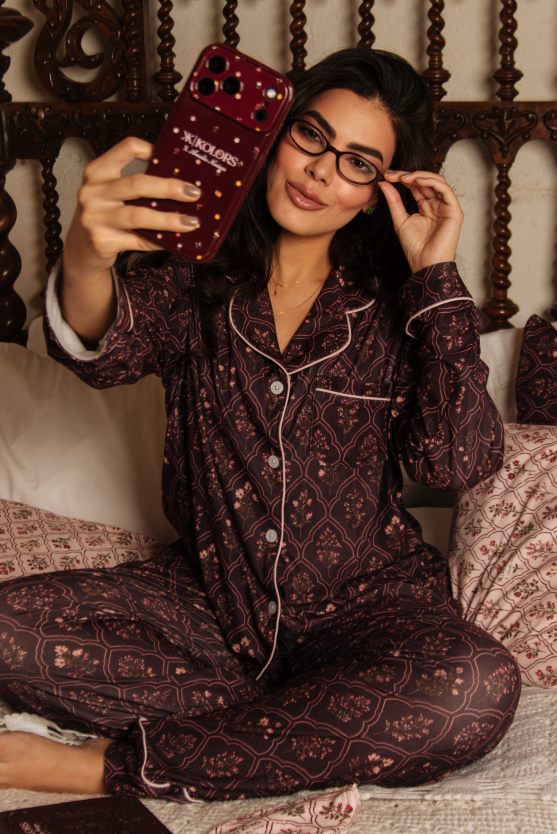 Pijama Comfort Manga Larga - Amalia Vino🍇