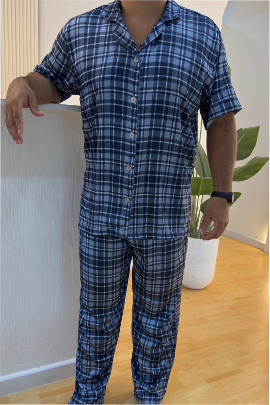 Pijama Larga Hombre Tratan - Azul