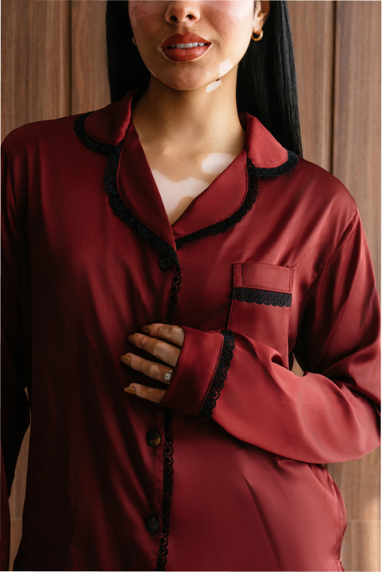 Pijama Manga Larga – Classic Burgundy