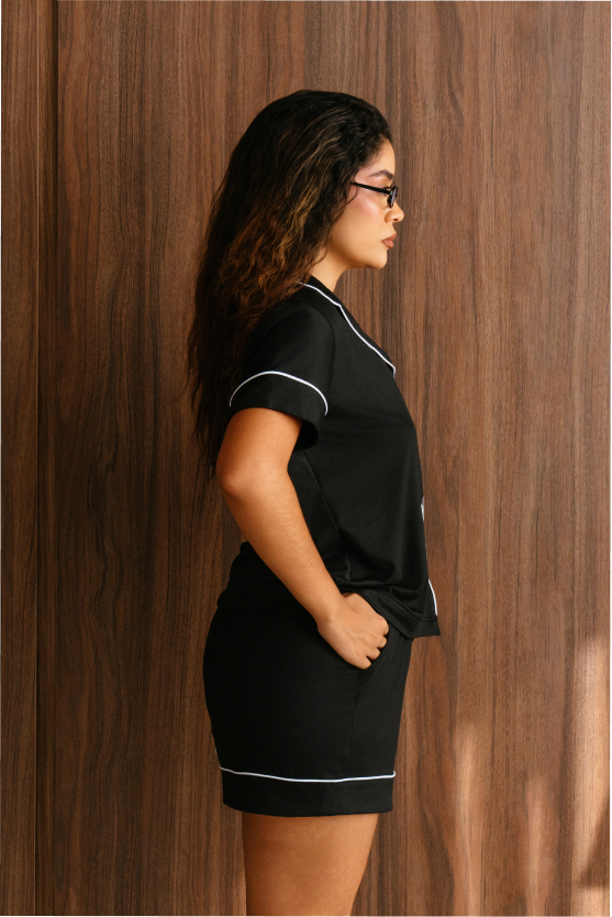 Pijama corta Confort - Negra