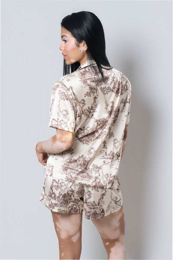 Pijama Corta – Toile de jouy Amarilla