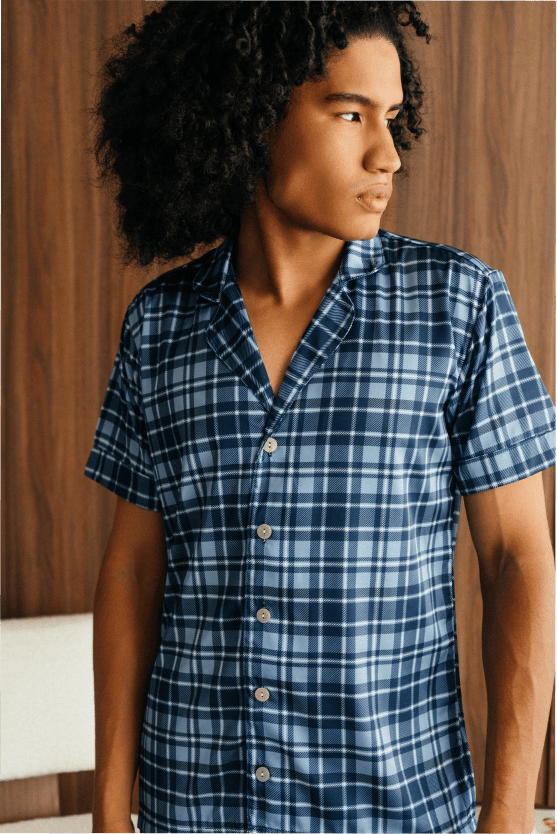 Pijama Larga Hombre Tratan - Azul