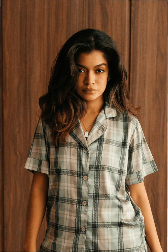 Pijama Larga Mujer - Tartan Verde