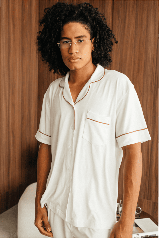 Pijama Larga Hombre confort - Crema