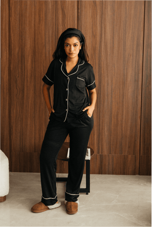 Pijama larga Confort - Negra
