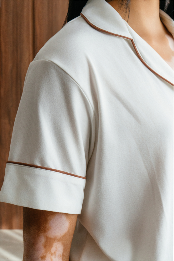 Pijama larga Confort - Crema