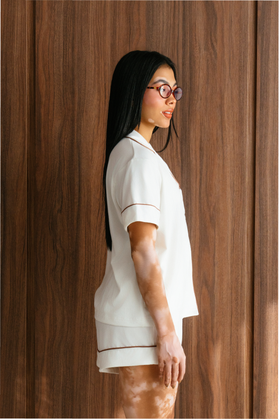 Pijama corta Confort - Crema