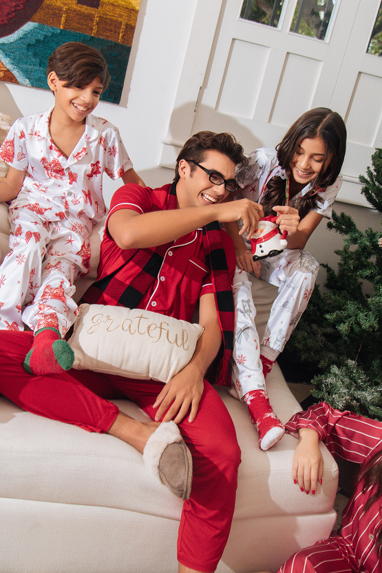Pijama Larga Mujer confort Clásica de Navidad - Roja