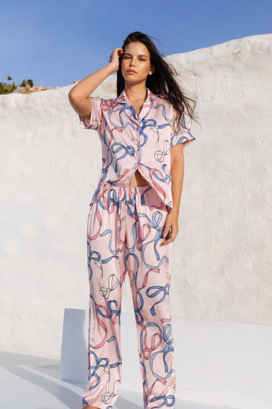 Pijama Larga – Pink Bows