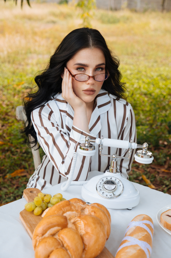 Pijama Manga Larga - Stripe Mocca Mousse