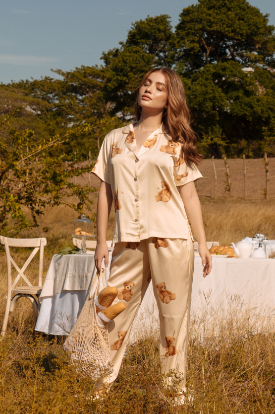 3 Piezas pijama de seda - Teddy