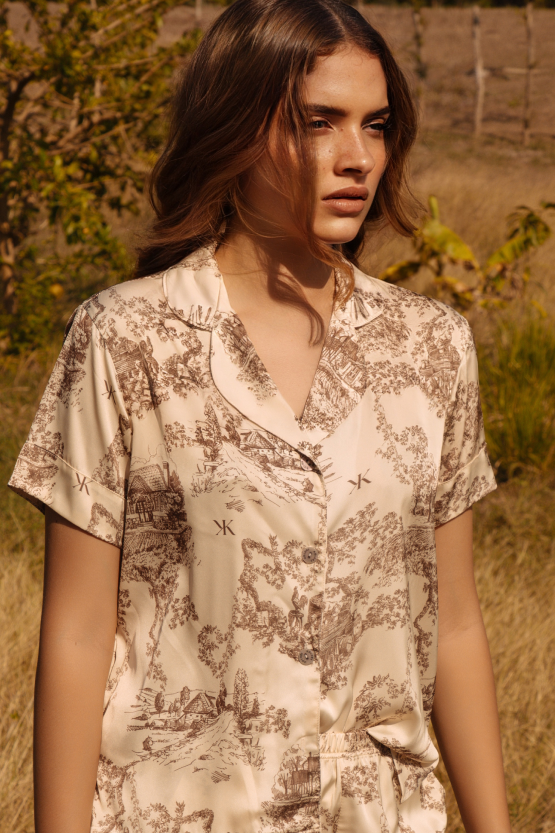 Pijama Larga - Toile de jouy