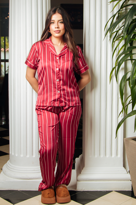 Pijama Larga - Holiday Stripes