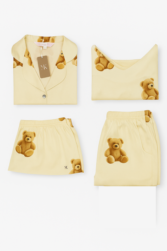 4 Piezas pijama de seda - Teddy